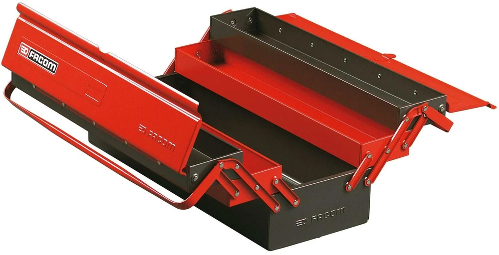 FACOM BT.13GPB įrankių dėžė, 5 skyriai, 18 l, 30 kg, metalas, raudona ir pilka