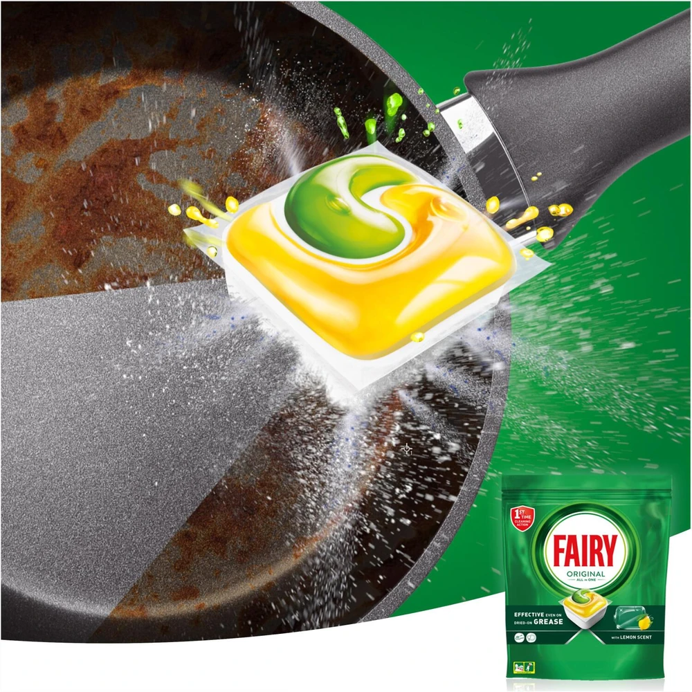 Indaplovių tabletės Fairy Platinum All In One Lemon, 100 vnt., citrinų kvapo