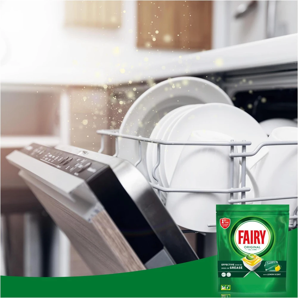 Indaplovių tabletės Fairy Platinum All In One Lemon, 100 vnt., citrinų kvapo