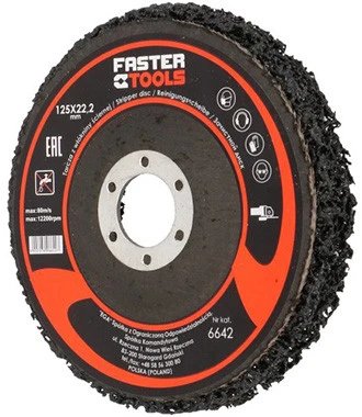 Faster Tools Šlifavimo diskas "Ega" 125x22 mm, skirtas šlifuoti ir šalinti spalvas