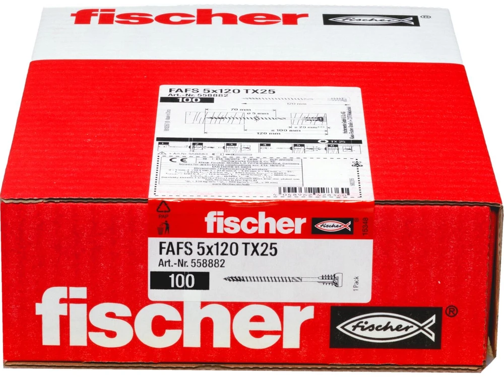 Drėkintuvas Fischer Justierschraube FAFS 5,0 x 120 TX25 (100 Stück)