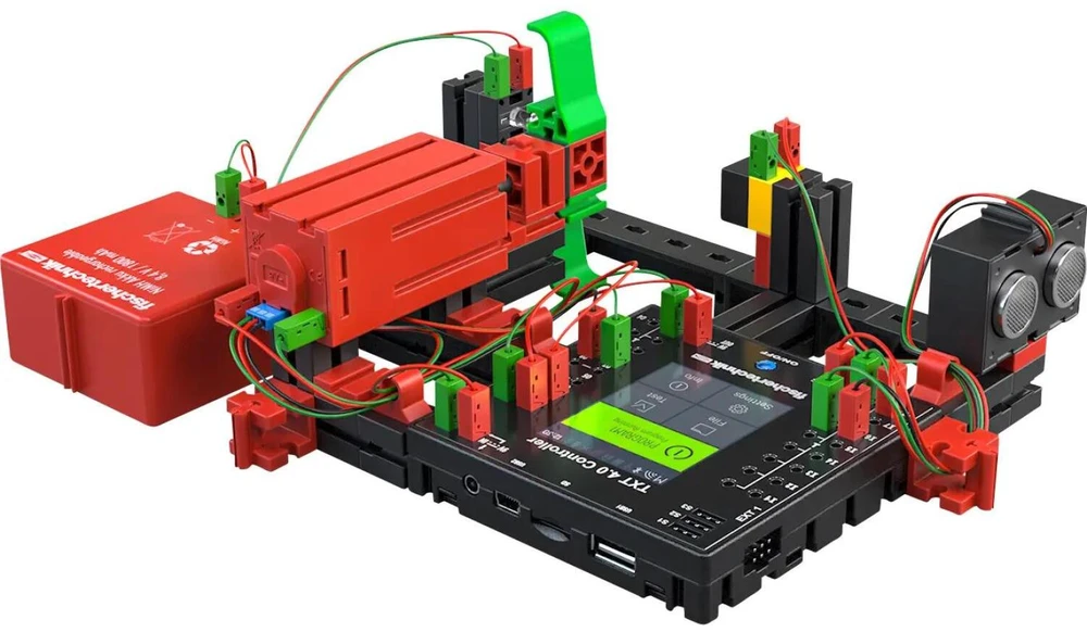 Fischer Technik „Fischertechnik“ robotikos aukštųjų technologijų eksperimentų rinkinys