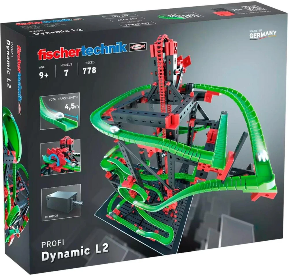 Fischer Technik fischertechnik 536621 - Žaislinis marmurinis bėgimas ir kamuoliukai (rinkinys) - 7 m. - Daugiaspalvis - 465 mm - 80 mm - 390 mm