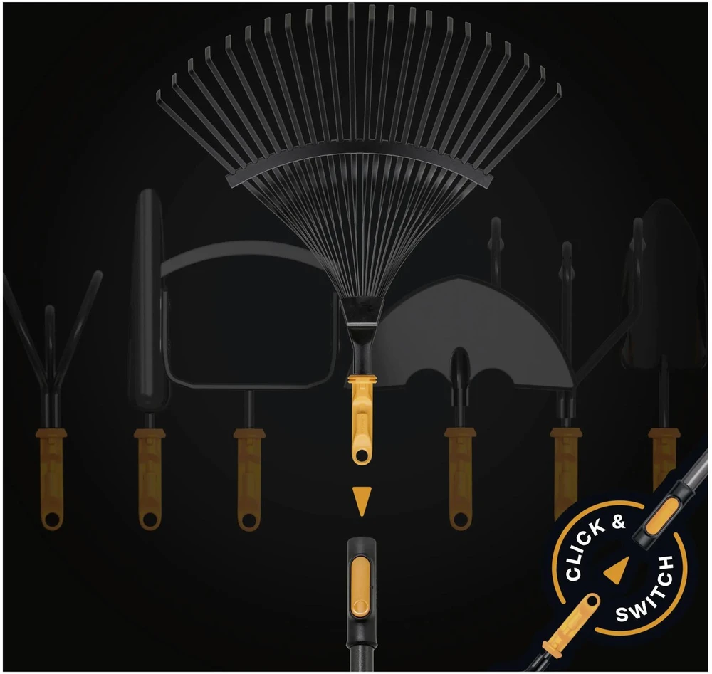 Lapų grėblys vėduoklinis Fiskars OneClick 1080675, 37.5 cm