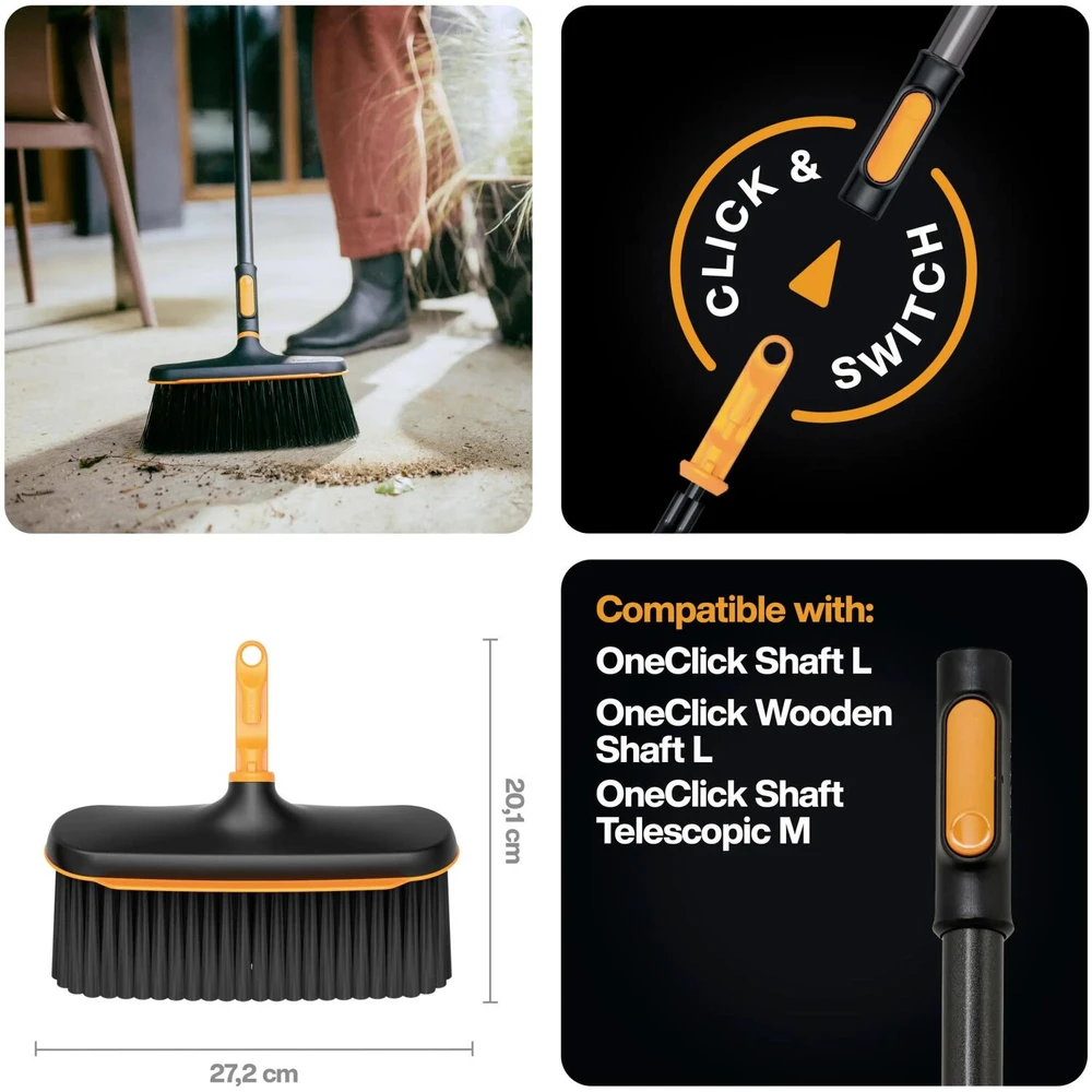 Lauko šepetys Fiskars OneClick 1080701, 270 mm