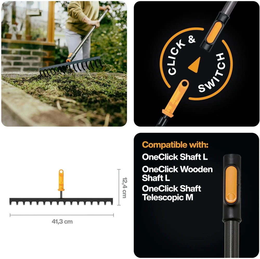 Grėblys universalus Fiskars OneClick 1080678, 40 cm