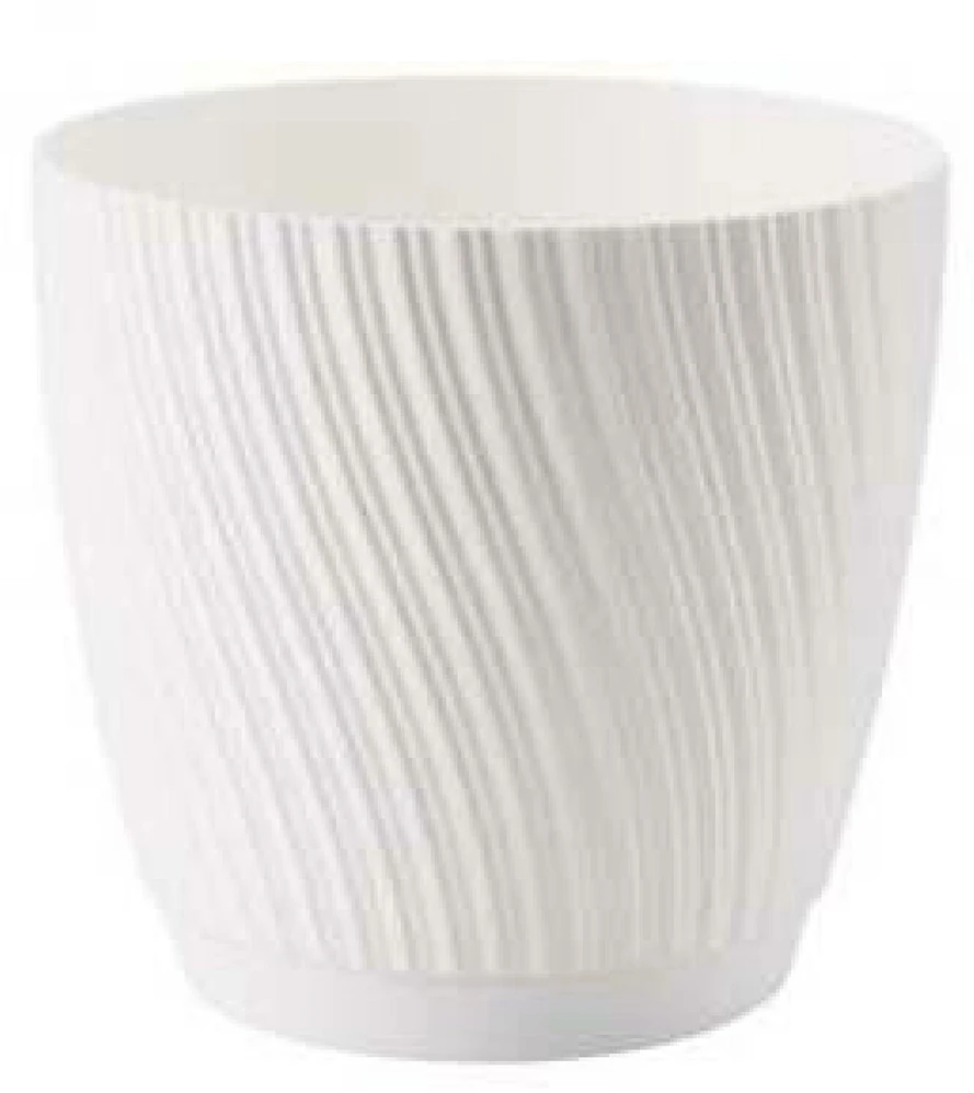 FORM PLASTIC Gėlių vazonas "Mika" su padėklu, 17 cm, baltas