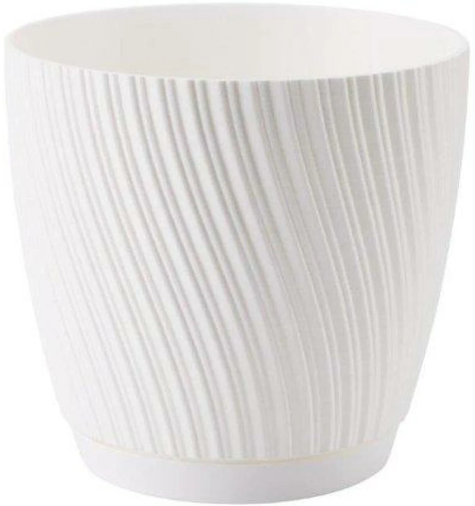 FORM PLASTIC Gėlių vazonas "Mika" su padėklu, 15 cm, baltas