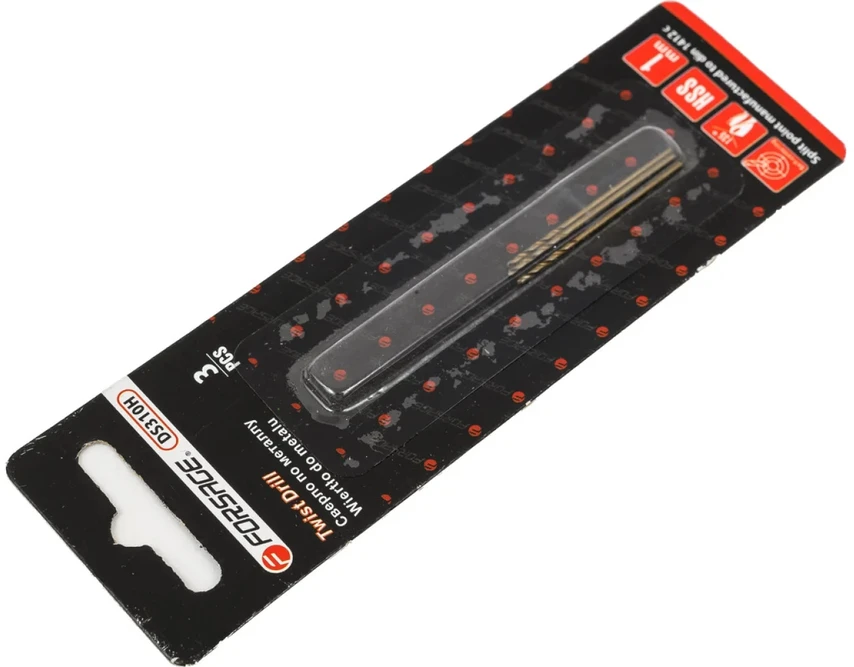 Grąžtas Forsage Pašaro gręžtuvas DRILL SET 1mm 10 vnt. METALO GRĄŽIAI plastikiniame dėkle