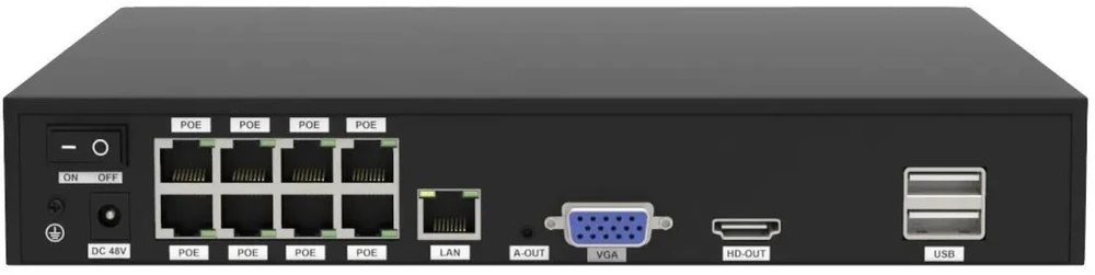 Foscam FNA108E-B4-2T Vaizdo stebėjimo sistema, balta, 4x 4K PoE kulkinė kamera, 1x 8 kanalų NVR