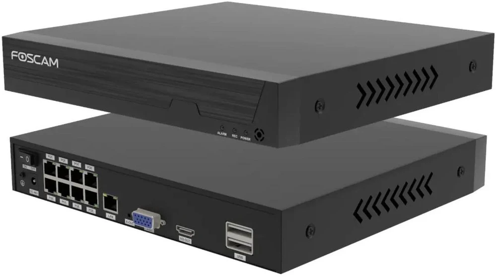 Foscam FNA108E-B4-2T Vaizdo stebėjimo sistema, balta, 4x 4K PoE kulkinė kamera, 1x 8 kanalų NVR