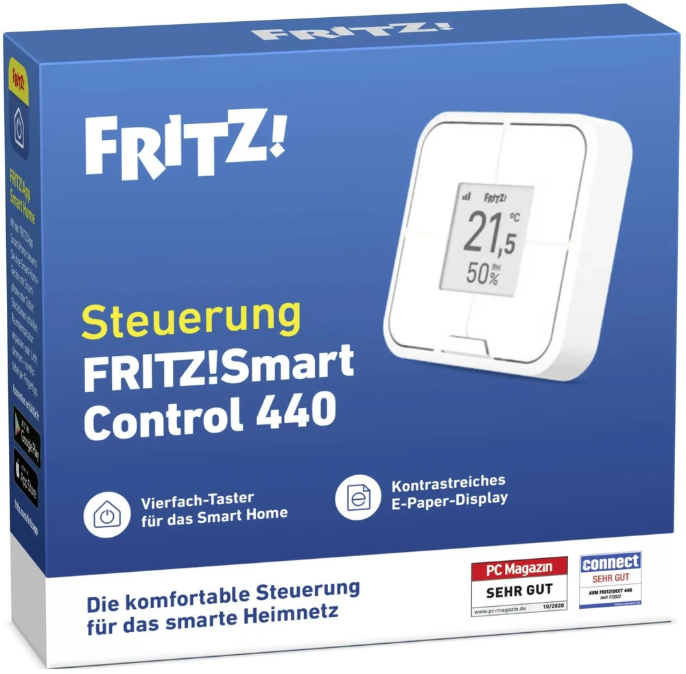AVM FRITZ! Smart Control 440 20003121 išmaniųjų namų valdiklis – 4 mygtukai – ekranas – baltas