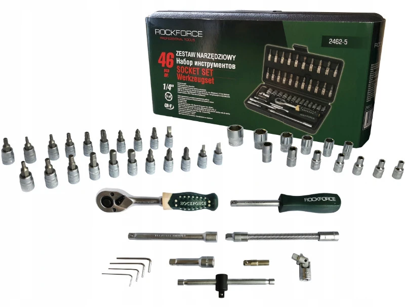 ROCKFORCE Rinkinys KLUCZY 1/4" 46el.