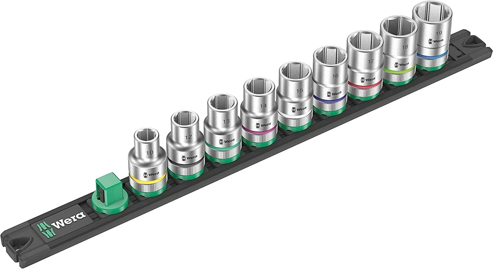 Wera Nuss-Magnetleiste C 4 Zyklop Steckschlüsseleinsatz-Satz 1/2" (juodas/grün, 9?teilig)