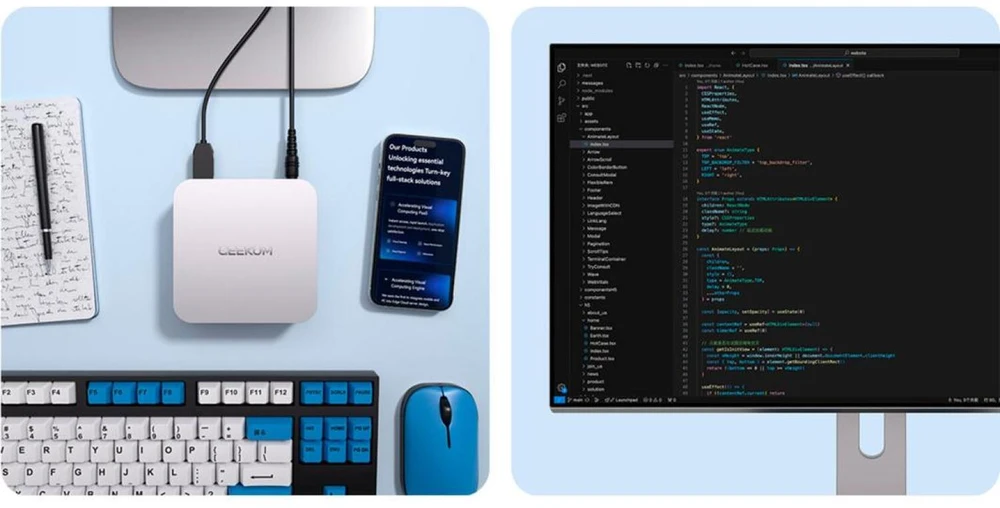 Komputer GEEKOM Mini A6 Sidabrinis RYZ7 6800/16GB/1TBSSD/W11Pro (GMA6R76800-161-EU)