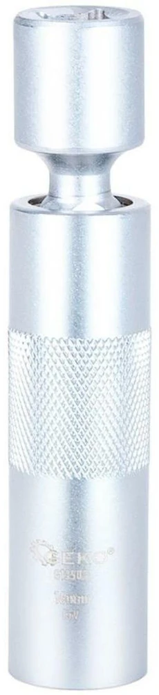 Geko Plonasienė veržliaraktinė galvutė su vyriu žvakėms 16mm 3/8'' CrV (100)