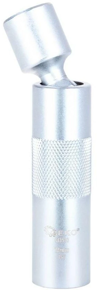 Geko Plonasienė veržliaraktinė galvutė su vyriu žvakėms 16mm 3/8'' CrV (100)