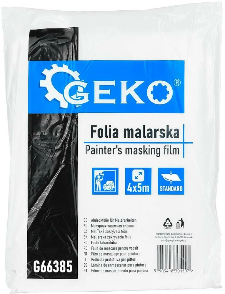Dažymo plėvelė Geko Dažymo plėvelė 4x5m /standartinė (100)