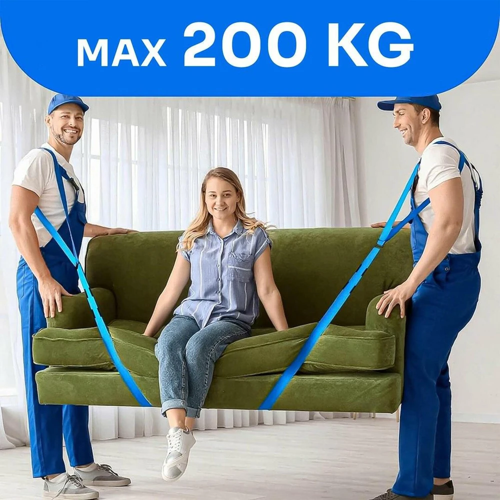 Geko baldų nešimo diržai su diržais G29795 2.9 m, 270 kg, 50 mm, Mėlyna, Plieninės sagties, Patvarus plastikas