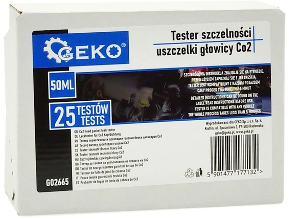 „Geko“ CO2 galvutės tarpinės nuotėkio testeris, 25 testai (50)
