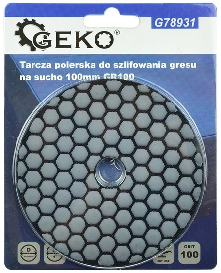 Geko Poliravimo diskas sausam akmens masės gaminių šlifavimui 100 mm GR100 (5/250)