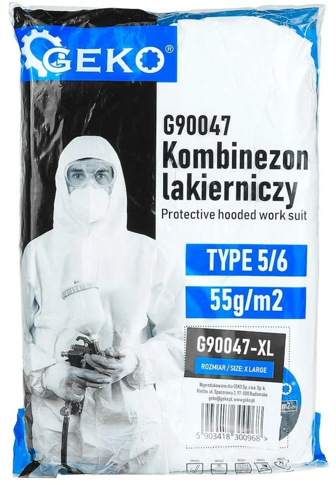 Geko Dažytojo kombinezonas su gobtuvu 55 g/m² 5/6 tipas – XL dydis (50)