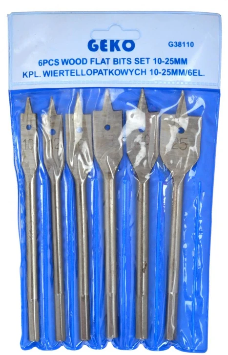 Grąžtas Wiertło Geko Kpl.6szt.wierteł łopatkowych 10-25mm(100)