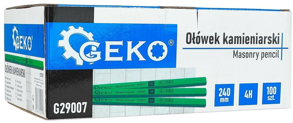 Geko Akmenkalio pieštukas 240mm 4H 100vnt. – parodomasis kartonėlis (10)