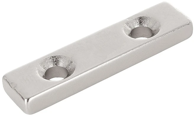 Geko Magnes neodymowy płytkowy su otworami na wkręty 40x10x5mm 2vnt.(2)