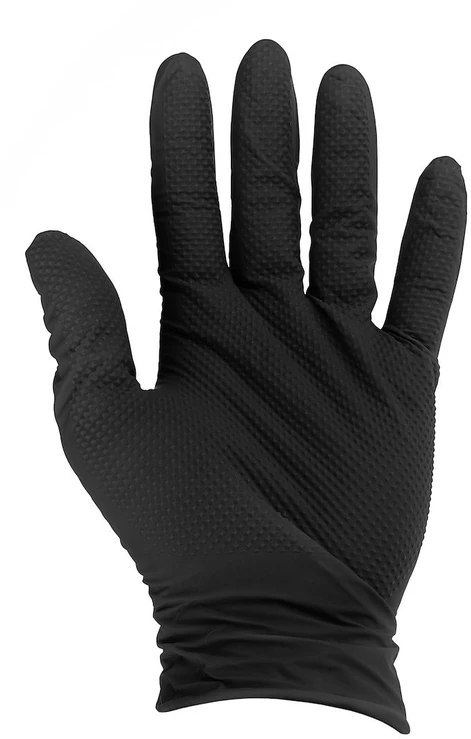 Geko SOLID GRIP nitrilo pirštinės, 50 vnt., M dydis, juodos (10)