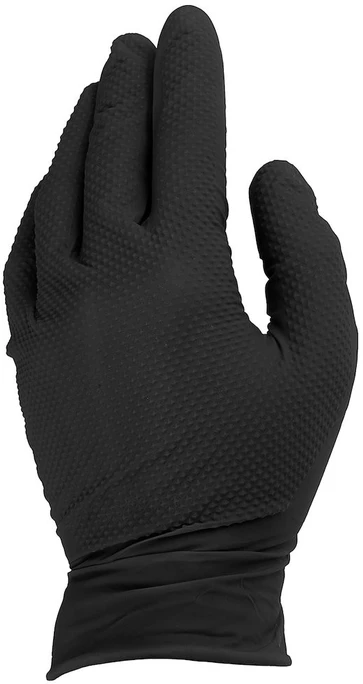 Geko SOLID GRIP nitrilo pirštinės, 50 vnt., M dydis, juodos (10)