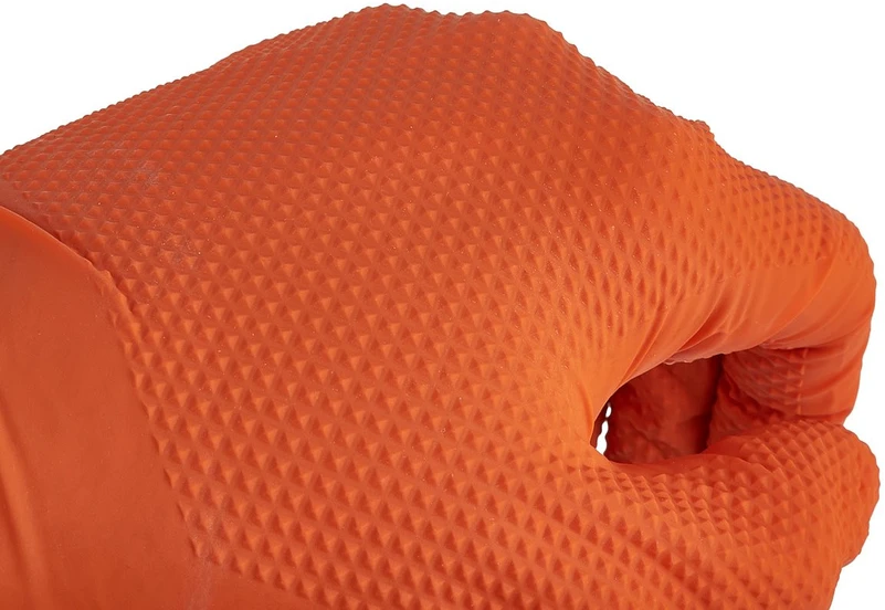 Geko Nitrilinės pirštinės SOLID GRIP 50 vnt. dydis S oranžinės (10)