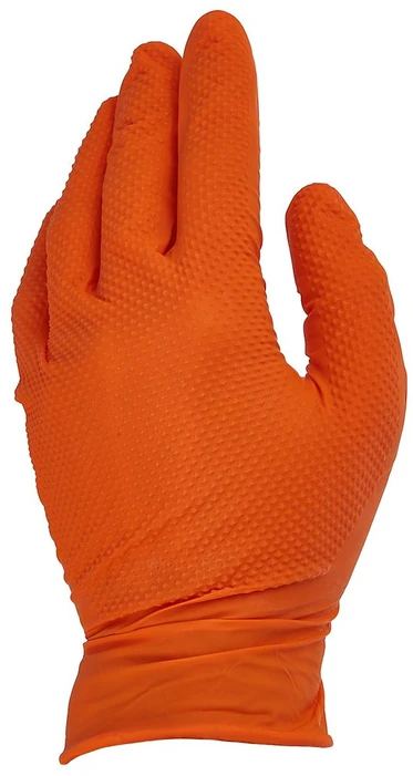 Geko Nitrilinės pirštinės SOLID GRIP 50 vnt. dydis S oranžinės (10)