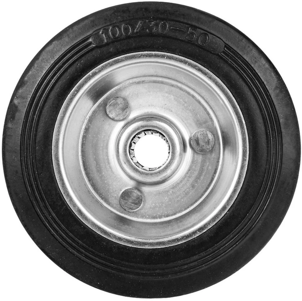 Geko Plieninis-guminis ratas 100mm 60kg (80) (5903418305505)