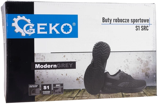 Geko „ModernGREY S1 SRC“ sportiniai apsauginiai darbo batai – 46 (10) dydis