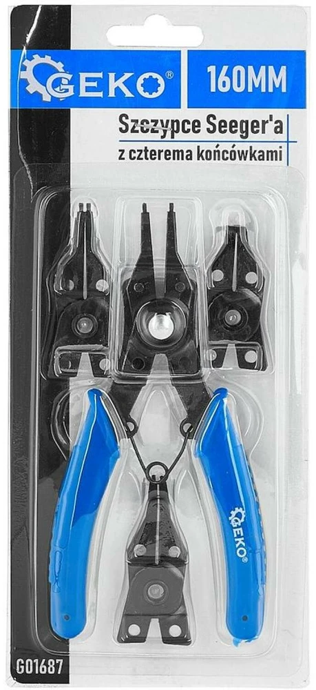 Geko Seegerio segtukų replės su keturiais keičiamais antgaliais 160mm (12/60)