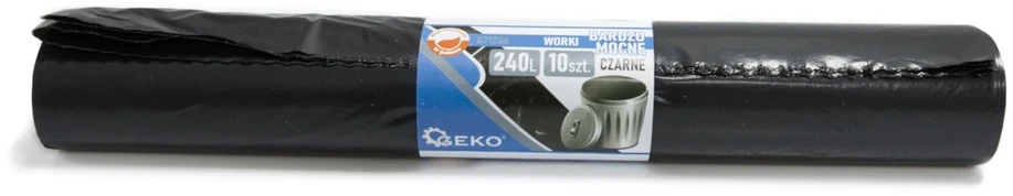 Geko šiukšlių maišai, 240 litrų (10 vnt. ritinėlis) – juodi (12)
