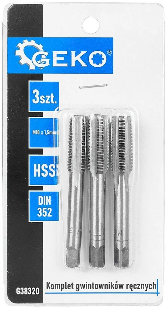 Geko Rankinių sriegimo strypų rinkinys M10 x 1,5 mm, 3 vnt. (50/100)