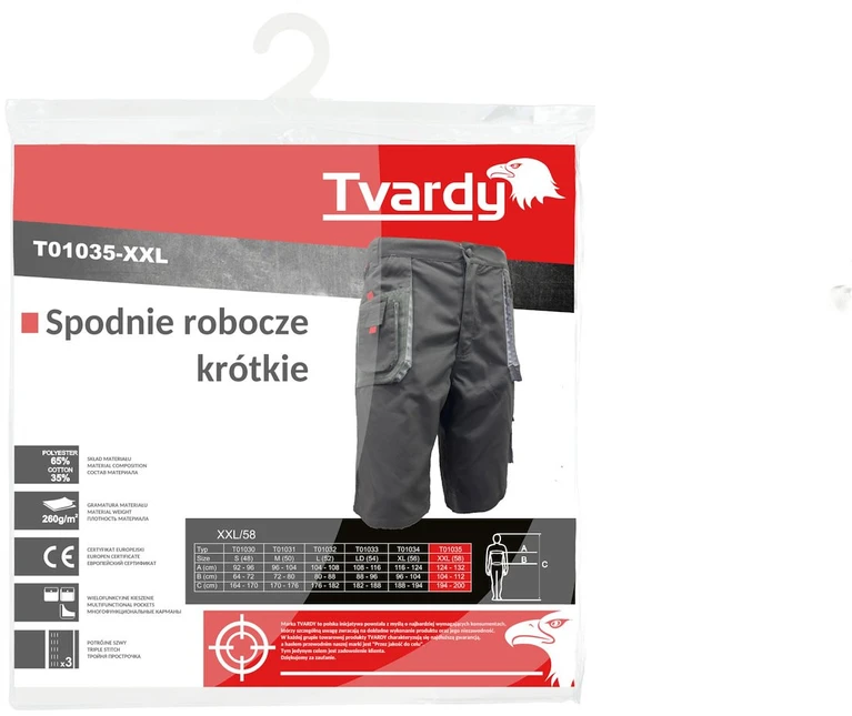 TVARDY trumpos darbo kelnės XXL dydis (10)