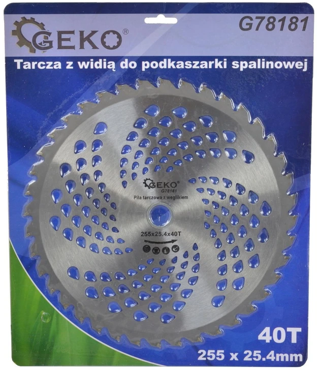 Geko Tarcza su widią do podkaszarki spalinowej 255x25,4mmx40T (50)