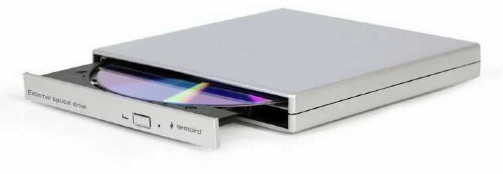 Kietasis diskas GEMBIRD EXTERNAL DVD DRIVE USB 2.0 Sidabrinis