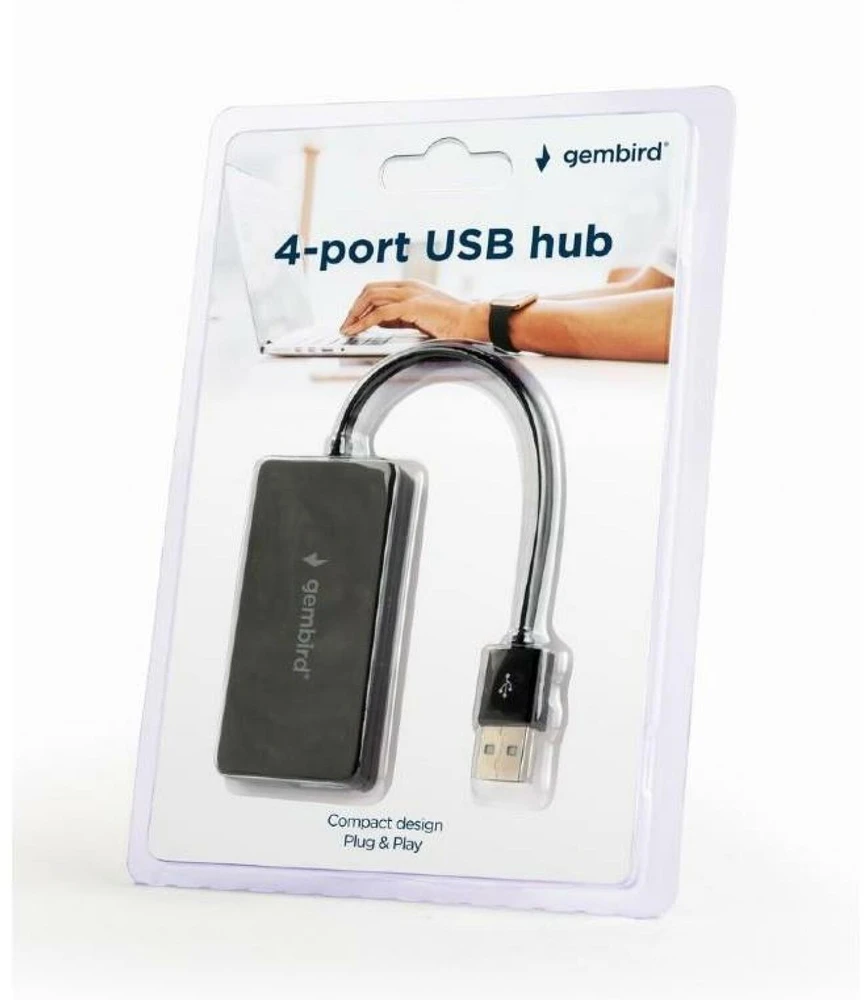 GEMBIRD USB 2.0 4 prievadų šakotuvas juodas