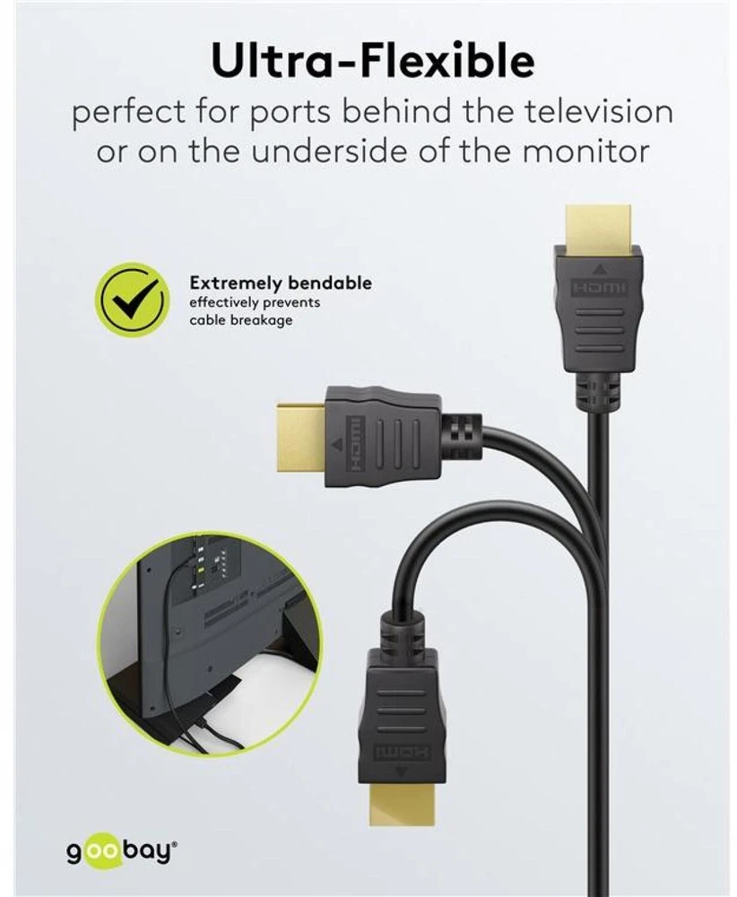 Goobay 80103 Soft HDMI High-Speed kabelis su Ethernet | Soft | 2 m