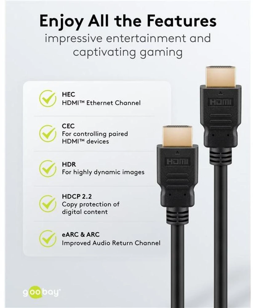 Goobay 80103 Soft HDMI High-Speed kabelis su Ethernet | Soft | 2 m