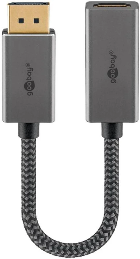 Goobay „DisplayPort™“ / „HDMI™“ adapterio laidas, padengtas auksu