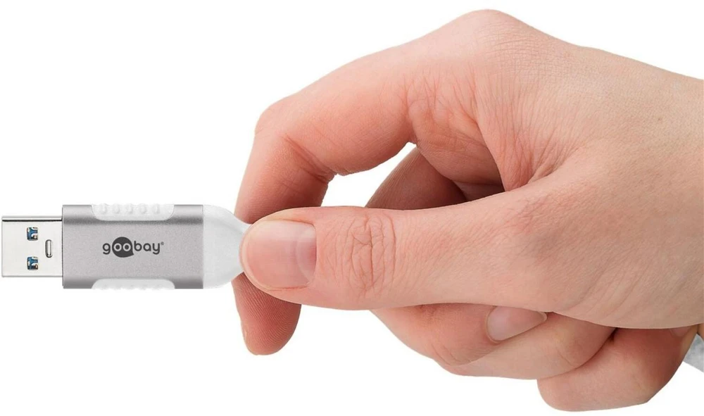 Goobay 74381, USB 3.0 A tipo, RJ45, 5 m, baltas