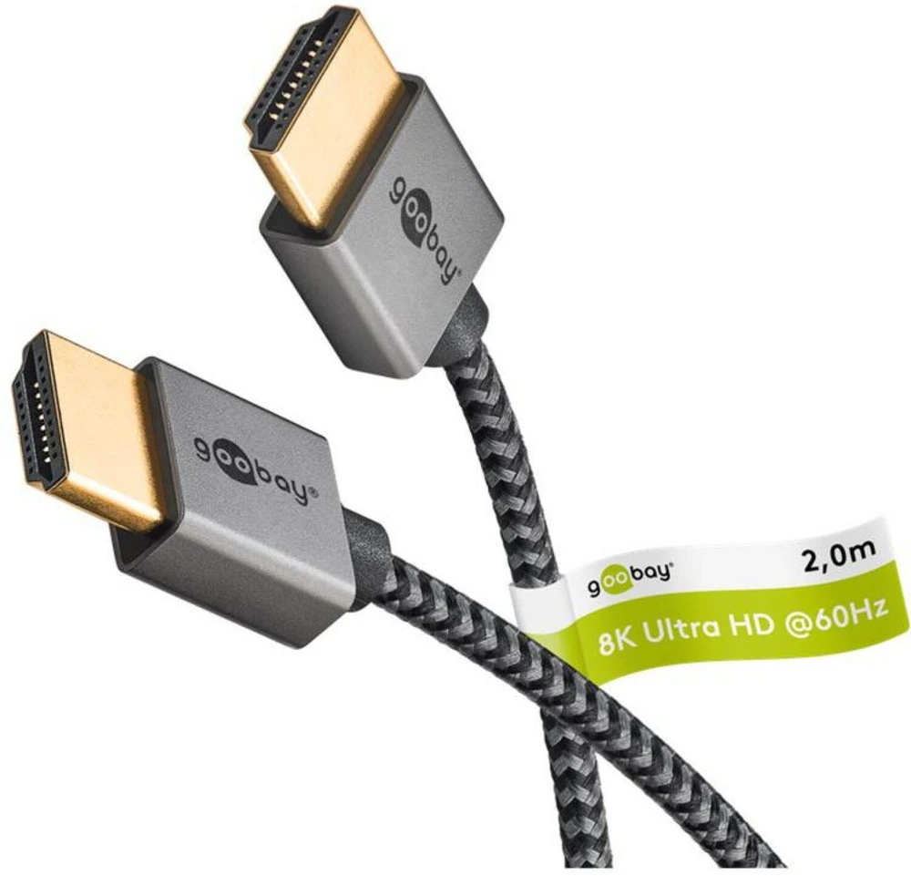 Goobay Itin didelės spartos plonas HDMI kabelis - kabelio ilgis 2 m