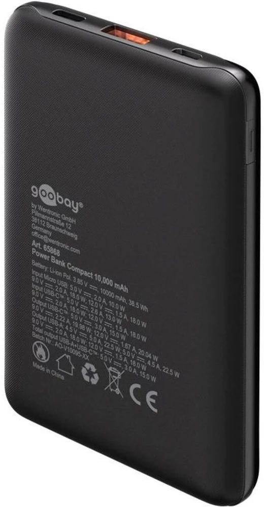 Powerbank Goobay Powerbank kompaktowy 10.000 mAh