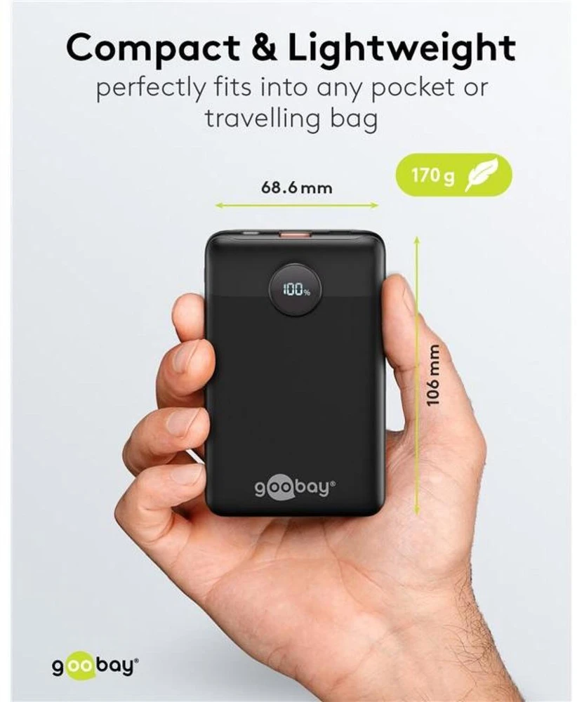 Powerbank Goobay Powerbank kompaktowy 10.000 mAh