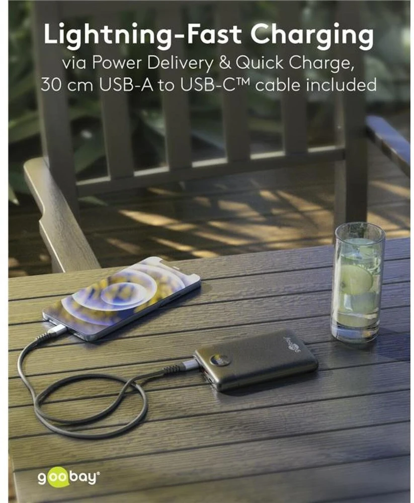 Powerbank Goobay Powerbank kompaktowy 10.000 mAh